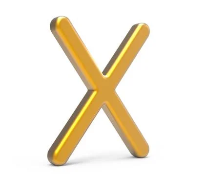 3D render metallic alphabet X Stock Illustration