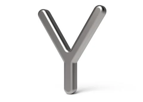 3D render metallic alphabet Y Stock Illustration