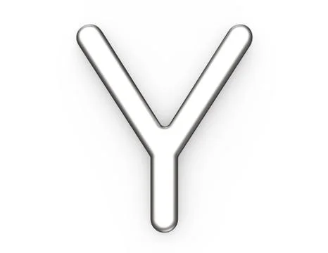 3D render metallic alphabet Y Stock Illustration