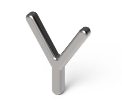 3D render metallic alphabet Y 스톡 일러스트