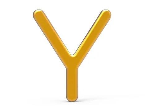 3D render metallic alphabet Y Stock Illustration