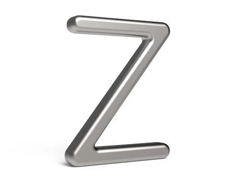 3D render metallic alphabet Z Illustrazione stock