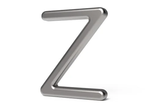 3D render metallic alphabet Z 스톡 일러스트