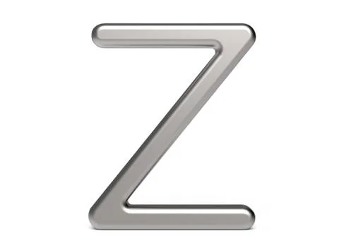 3D render metallic alphabet Z Illustrazione stock