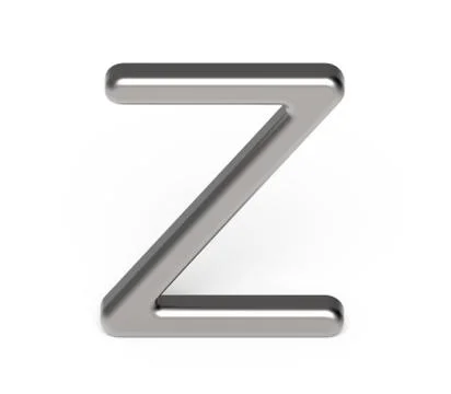3D render metallic alphabet Z Stock Illustration