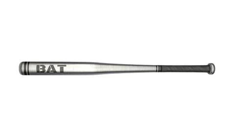 3D render of metallic baseball bat isolated on white Stock Illustration