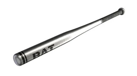 3D render of metallic baseball bat isolated on white Stock Illustration