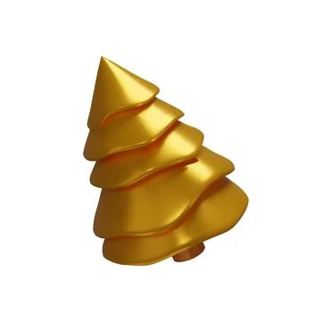 3d render metallic Christmas tree Stock Illustration