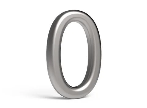 3D render metallic number 0 Illustrazione stock