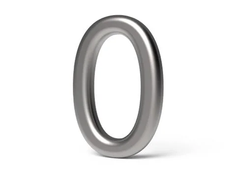 3D render metallic number 0 Stock Illustration