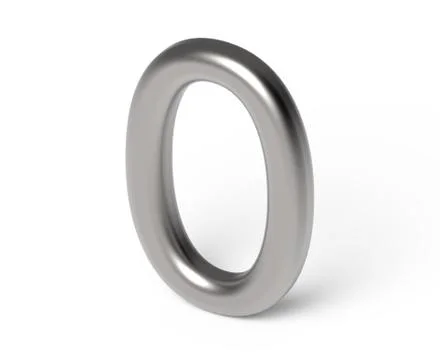 3D render metallic number 0 Stock Illustration