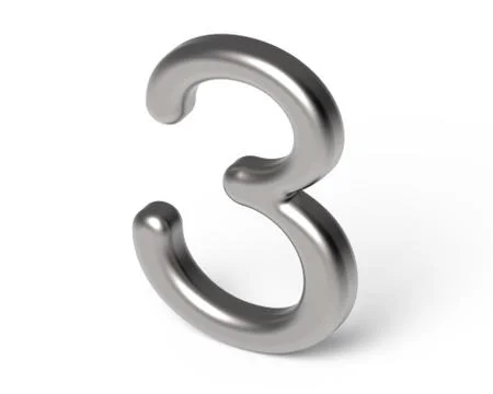 3D render metallic number 3 Stock Illustration