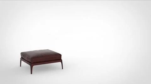 3d render of a metallic quadruped sitting stool with leather matttress and space Stock Illustration
