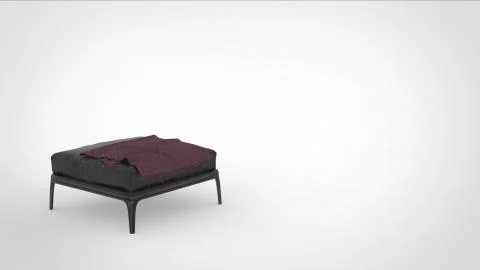 3d render of a metallic quadruped sitting stool with leather matttress and a Stock Illustration