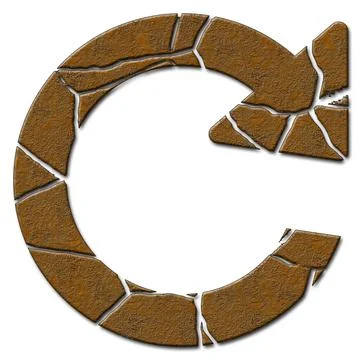 3D render of  metallic symbol with cracks Illustrazione stock