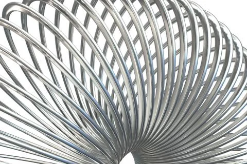 3D render of metallic toy spiral spring Stock Illustration