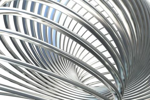 3D render of metallic toy spiral spring Stock Illustration