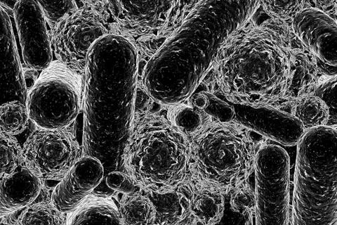 3d render microbe. Virus or gem 3d render background. Close-up of microscopic Stock Illustration