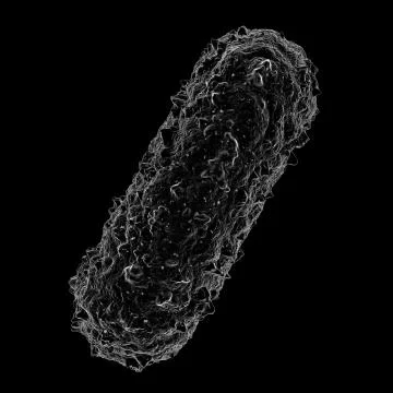 3d render microbe. Virus or gem 3d render background. Close-up of microscopic Stock Illustration