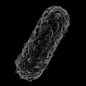 3d render microbe. Virus or gem 3d render background. Close-up of microscopic Stock Illustration