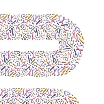 3d render Microbiome abstarct banner design. Probiotics concept. Lactic acid Stock Illustration