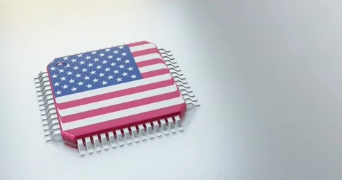 3d render of microchip or semiconductor chip, for computing. Stock Footage 231125426
