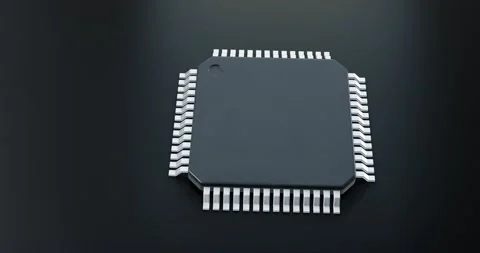 3d render of microchip or semiconductor chip, for computing. Stock Footage 231483456