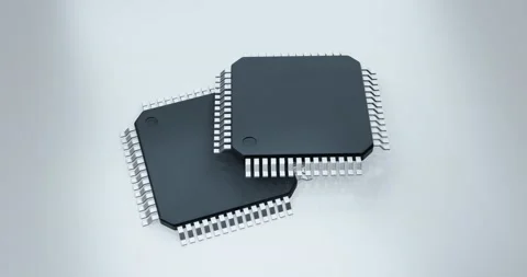 3d render of microchip or semiconductor chip, for computing. Stock Footage 231483467