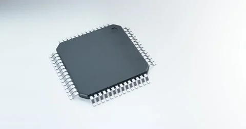 3d render of microchip or semiconductor chip, for computing. Stock Footage 234398950