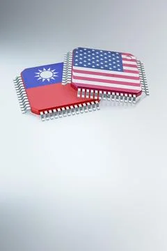 3d render of microchip or semiconductor chip in countries flag, for computi.. Stock Illustration