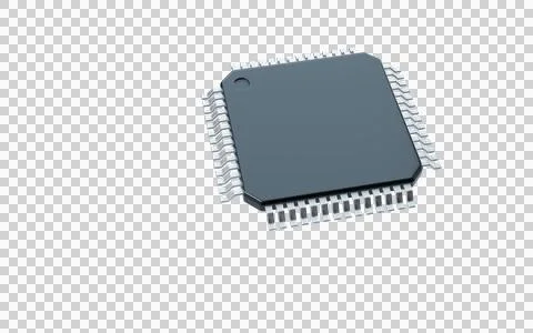 3d render of microchip or semiconductor chip, for computing. Stock Photos