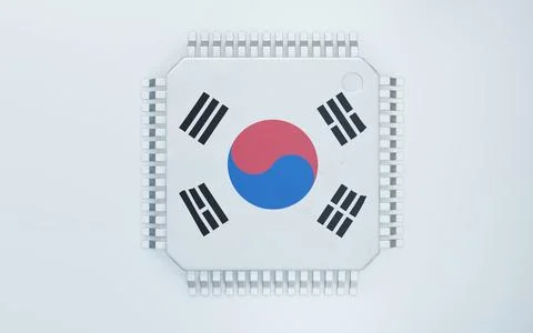 3d render of microchip or semiconductor chip, for computing. 写真素材