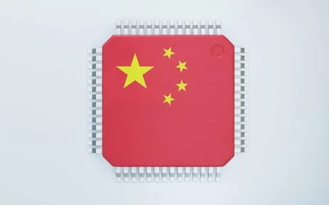 3d render of microchip or semiconductor chip, for computing. 스톡 사진