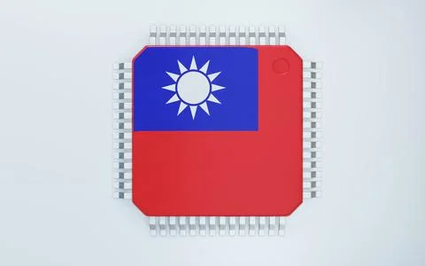 3d render of microchip or semiconductor chip, for computing. 스톡 사진