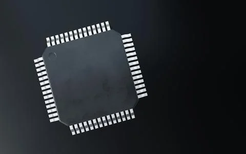 3d render of microchip or semiconductor chip, for computing. 스톡 사진