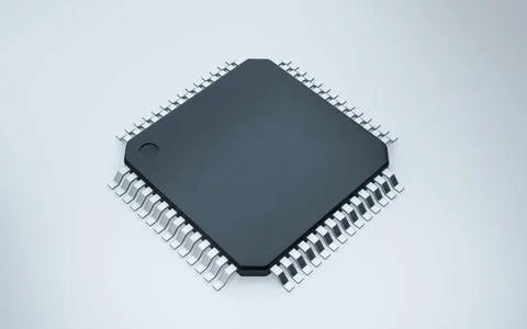3d render of microchip or semiconductor chip, for computing. 스톡 사진