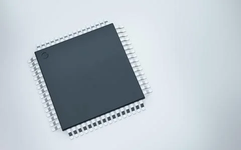 3d render of microchip or semiconductor chip, for computing. 스톡 사진