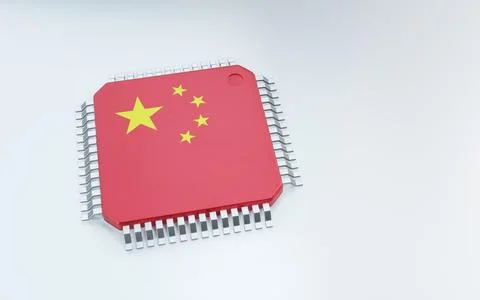 3d render of microchip or semiconductor chip, for computing. 스톡 사진