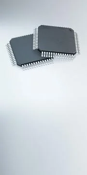3d render of microchip or semiconductor chip, for computing. 스톡 사진