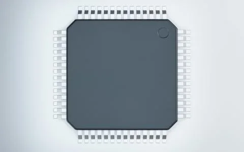 3d render of microchip or semiconductor chip, for computing. 스톡 사진