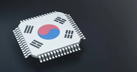 3d render of microchip or semiconductor chip with countries flag for suppl... Foto stock