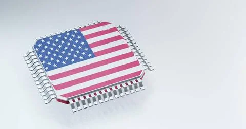 3d render of microchip or semiconductor chip with countries flag for suppl... Stock Photos
