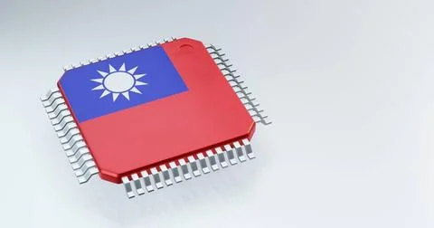 3d render of microchip or semiconductor chip with countries flag for suppl... Foto stock