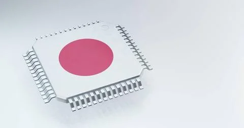 3d render of microchip or semiconductor chip with countries flag for suppl... 스톡 사진