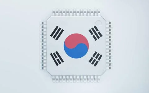 3d render of microchip or semiconductor chip, for computing. 3d render of ... Stock-Fotos