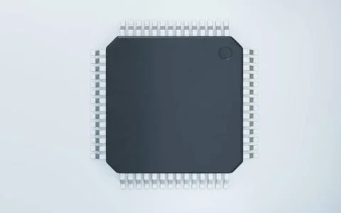 3d render of microchip or semiconductor chip, for computing. 3d render of ... 스톡 사진