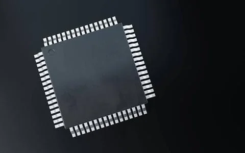 3d render of microchip or semiconductor chip, for computin or technology c... 库存照片