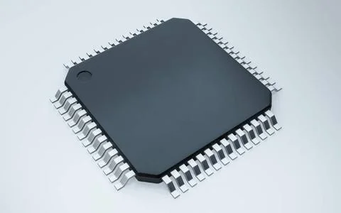 3d render of microchip or semiconductor chip, for computing. 3d render of ... 스톡 사진