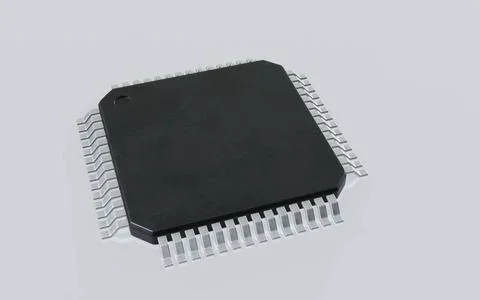 3d render of microchip or semiconductor chip, for computing. 3d render of ... Stock Photos