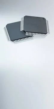 3d render of microchip or semiconductor chip, for computing. 3d render of ... Stock Photos
